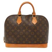 Pre-owned Brunt skinn Louis Vuitton Alma