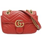 Pre-owned Rodt skinn Gucci Marmont