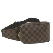 Pre-owned Brunt lerret Louis Vuitton skuldervesker