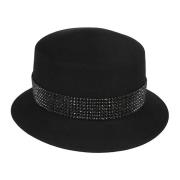 Sort Spike-Stud Fedora Hatt