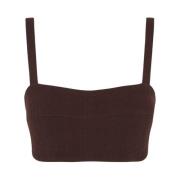 Grow, topp bustier i lin og viskose aubergine