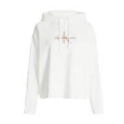 Oversized Hettegenser med Monogram Broderi