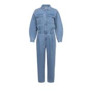 Lys Blå Denim Jumpsuit