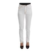 Hvite Slim Fit Jeans i bomullsblanding