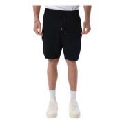 Bomull Bermuda Shorts med Logo Bånd