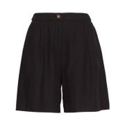 Høytlivs Sort Lin Shorts