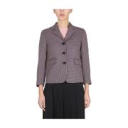 Houndstooth Single-Breasted Blazer