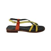 Håndvevd Multifarget Lær Sandal