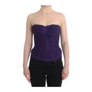 Lilla Blomsterblonde Korsett Bustier Topp