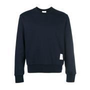 Navy Crew Neck Sweater med Tricolor Stripes