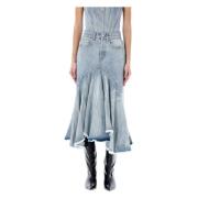 Denim Midi Skjørt