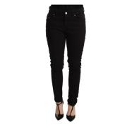 Svart Slim Fit Stretch Denim Jeans