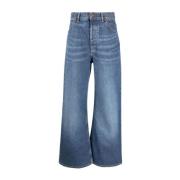 Blå Wide-Leg Jeans