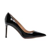 Elegant Svart Mid Hæl Pumps