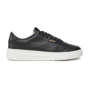 Svart Skinn Sneakers Baltimore Stil