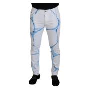 Hvit Blå Denim Skinny Fit Jeans