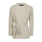 Beige Lin Cardigan med Belte