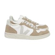 Kromfri Beige Skinn og Semsket Sneakers