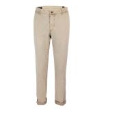 Beige Chino Bukser Glidelås Knapp Regular Fit