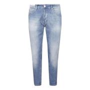 Denim Jeans med Beltehemper