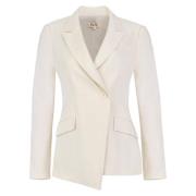 Skreddersydd Asymmetrisk Blazer i Sandy Beige