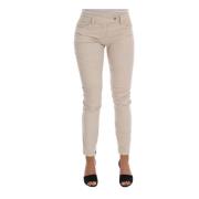 Stilig Beige Corduroy Skinny Bukser