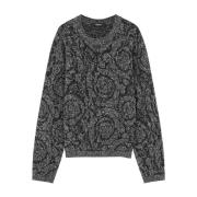 Sort Jacquard Crew Neck Sweater