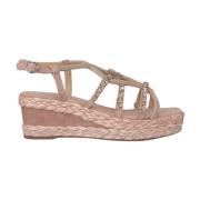 Glitrende Kryssede Kile Sandal