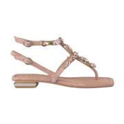 Flat gresk sandal med ankelstropp