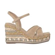 Rhinestone Kile Sandal med Flettet Detalj