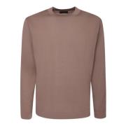 Mørk Beige Ull T-skjorte Aw23