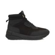 Svart Skinn High-Top Sneakers