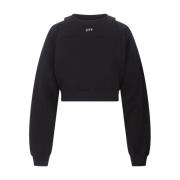 Sort Crop Sweatshirt med Bolero Innsats