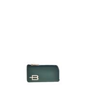 Wallet in green saffiano