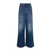 Blå Wide Leg Denim Jeans