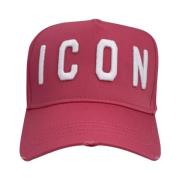 Rosa Baseball Cap med Icon Broderi