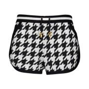 Houndstooth Jacquard Knit Shorts