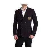 Sort Logo Broderi Dobbeltspent Blazer