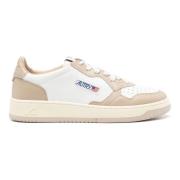 Beige Sneakers med Perforert Tå