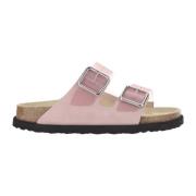 Rosa PVC Sandaler med Semsket Kant