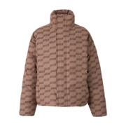 Monogram Puffer Jakke Beige