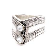 Hvit Mother of Pearl Ring