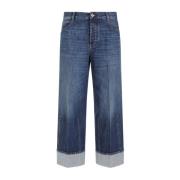 Bomull Denim Bukser i Mid Blue