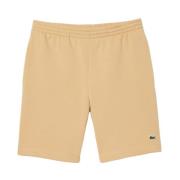 Beige Bomullsshorts med Krokodillebroderi