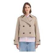 Beige Vanntett Bomull Trenchcoat