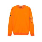 Oransje Stretch Sweatshirt med Nylonlomme