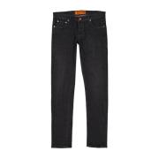 Sort Bomull Denim Slim Jeans