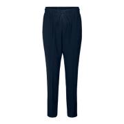 Elegante Navy Bukser med Elastisk Midje