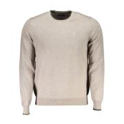 Beige Bomullsgenser Klassisk Crew Neck