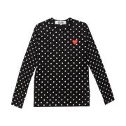 Polka Dot T-Skjorte - Svart/Hvit